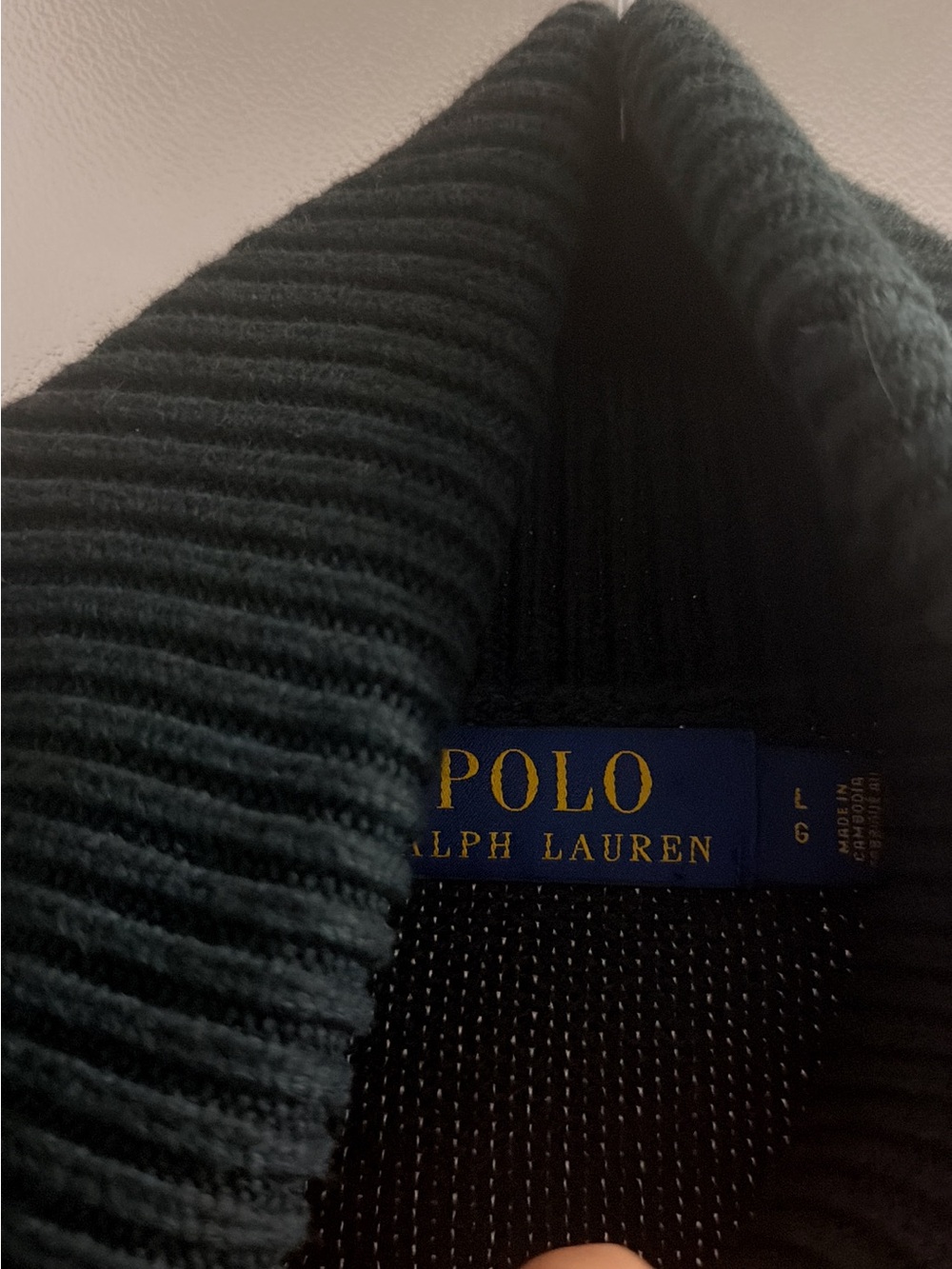 Polo by Ralph Lauren Dark Green Turtleneck Sweater with Horse Motif - Picture 4 of 4